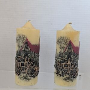 Vtg. Sleigh Christmas Candle Holiday Elegance British Hong Kong Handcrafted